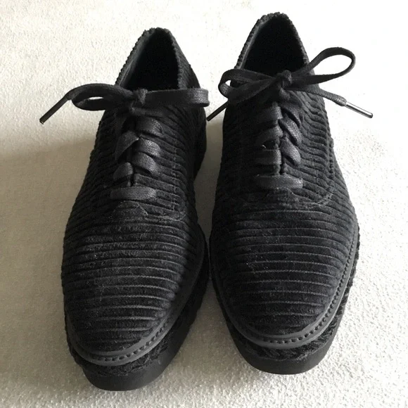 Castaner Black Corduroy Platform Sneakers, Size 7, 38 EUR - Picture 3 of 7